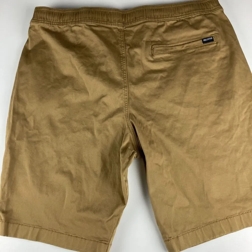 Hollister Advanced Stretch Jogger Shorts Mens XL Tan Drawstring 10